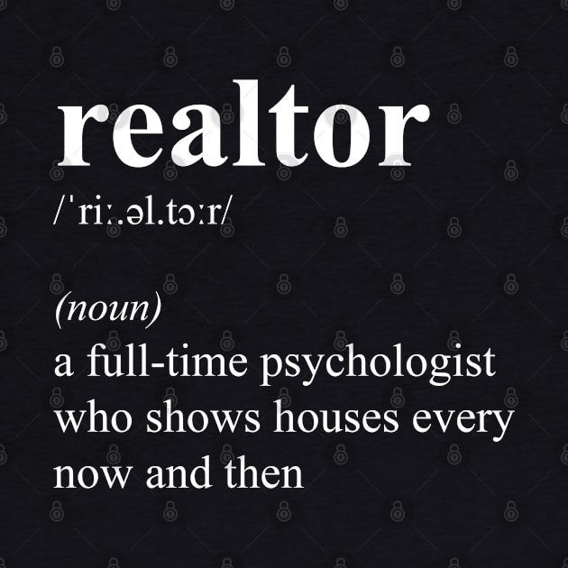 Realtor Real Estate Agent Funny Job Definition by JustCreativity